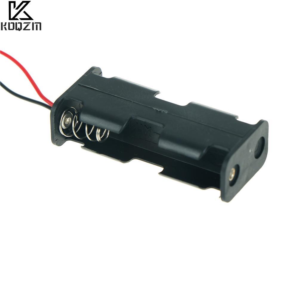 1 PC Nhựa Đen 2 X AA 3V 5 # Pin Cell Ốp Lưng Giá Đỡ W Có Dây