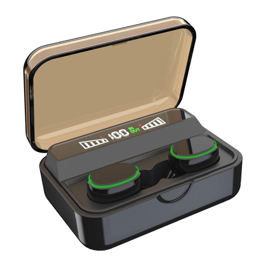 Stylish Wireless Earbuds with Charging Box for Sports Flashing Light Black