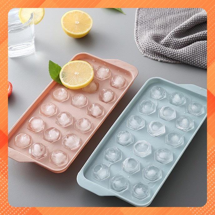 Khay Làm Đá Thạch Bi Có Lắp Nhựa Tròn Làm Hoa Quả Trái Cây Khuôn Đá Viên Tròn 33 Viên