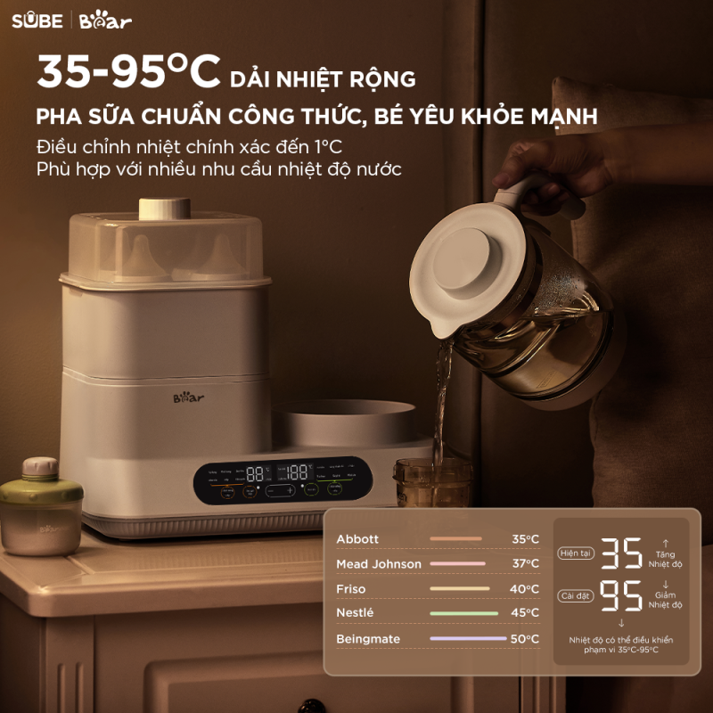 Máy đun nước và hâm sữa tiệt trùng Bear WW-5H12V78 Hàng chính hãng