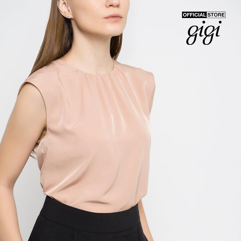 GIGI - Áo kiểu nữ cổ tròn đệm vai thanh lịch G1110B211268