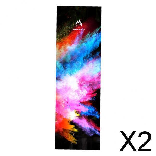 2xLongboard Skateboard Sandpaper Griptape Sand Paper Colorful A