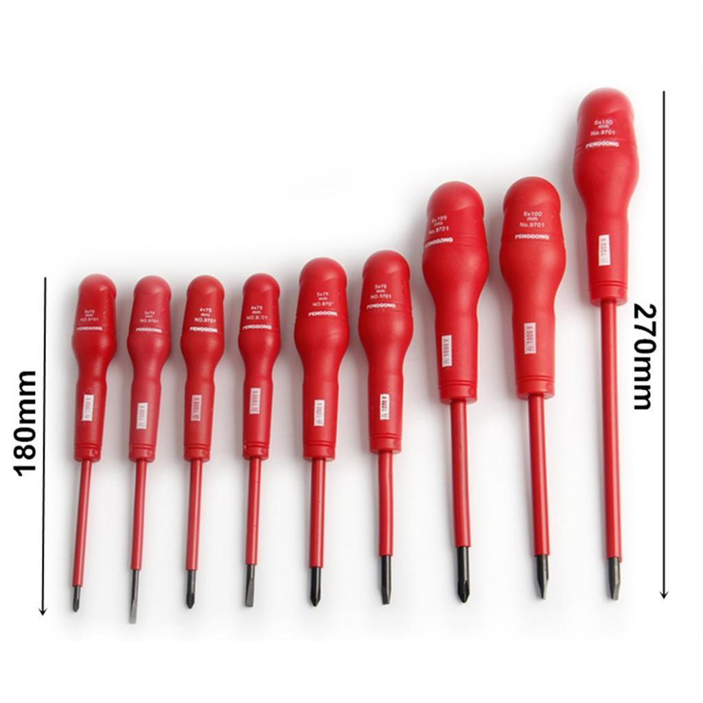 9Pieces Insulated Screwdriver Set Electrician Magnetic Precision Hand Tools