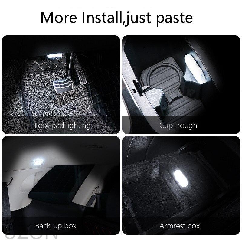 Đèn LED Gắn Trần Xe Hơi Không Dây Sạc USB Tiện Dụng