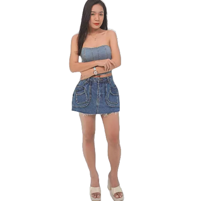 Quần short jean nữ túi hộp siêu bụi - Quần bò nữ túi hộp, ống rộng Phong Cách Đường Phố Gợi Cảm Cho Nữ | Samma Jeans - Quần Short