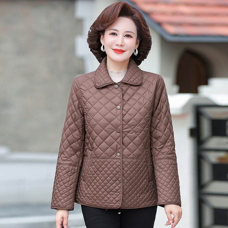Áo Khoác Cotton Dáng Ngắn Mùa Thu Đông Cho Mẹ AK17 - Hàng Quảng Châu Cao Cấp