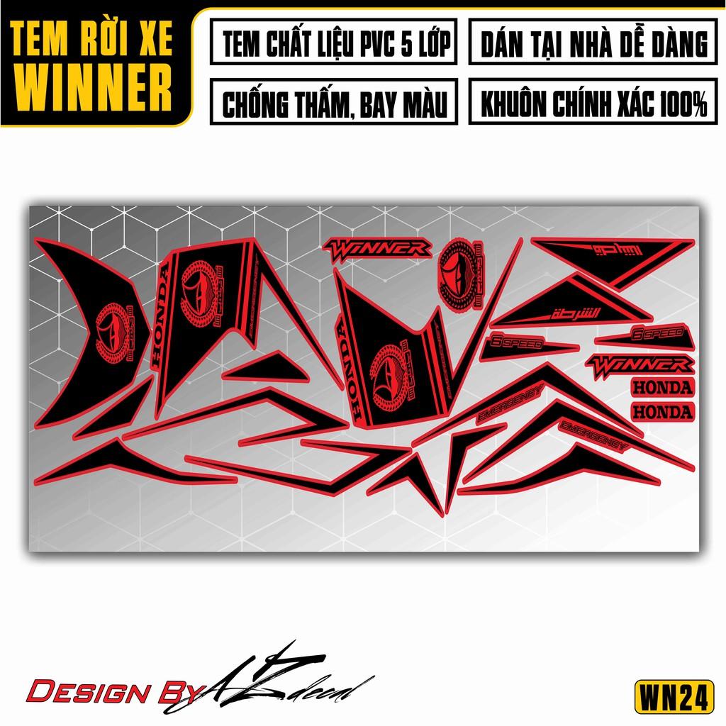 Tem Rời Dán Xe Winner V1 / 150 Mẫu 6SPeed | WN24 | Decal Chế Xe Máy Chất Liệu PVC Cao Cấp - Xanh Trắng