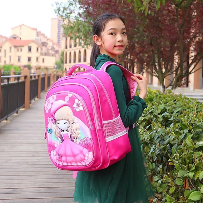 Ba lô dành cho học sinh in hình 3D Công Chúa 2 Size Lớn Nhỏ