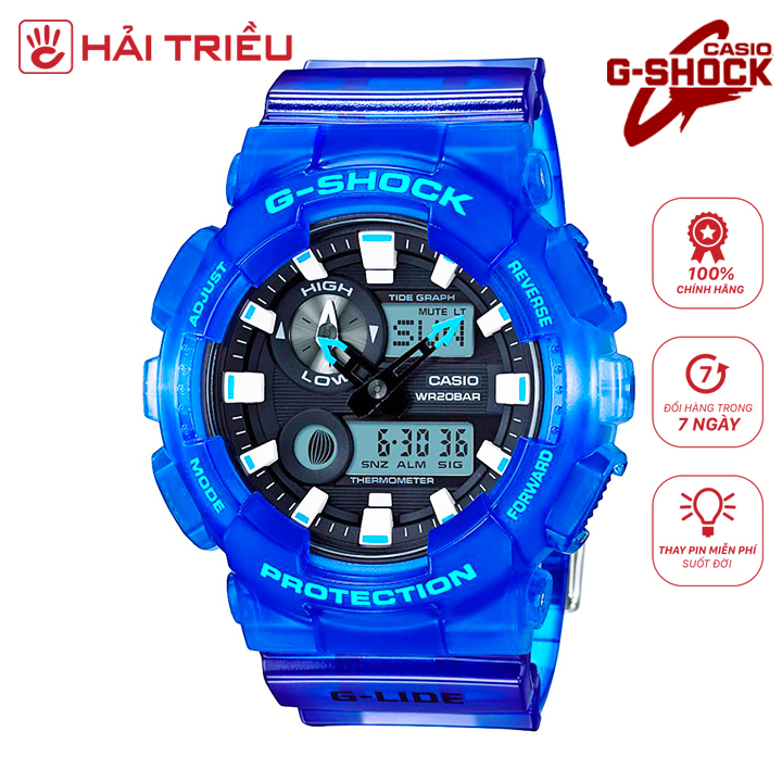 Đồng Hồ Nam  Dây Cao Su Casio G-Shock-Gax-100Msa-2Adr-Tròn Nam Đen Kim Hình Điện Tử