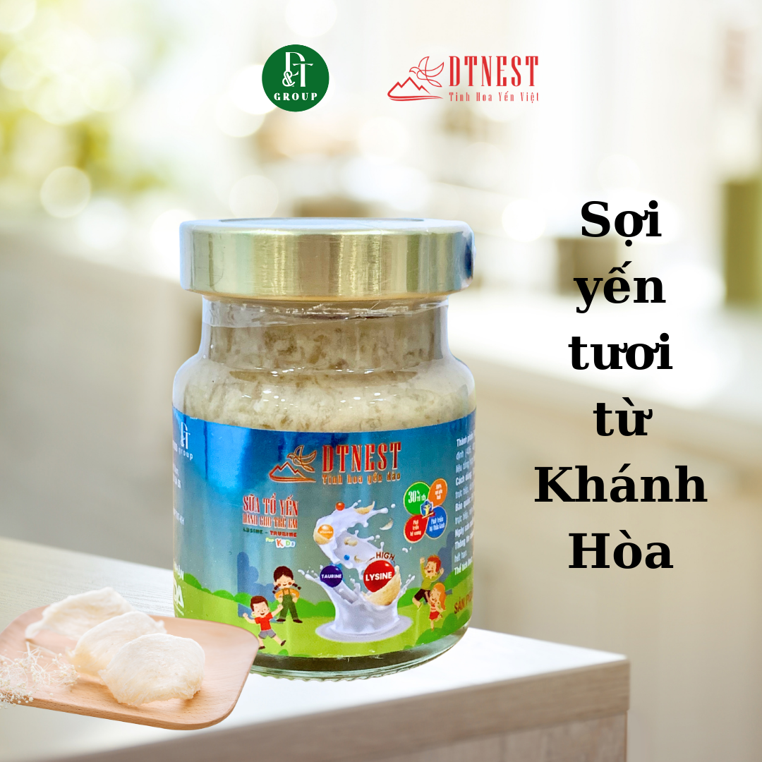 Đặc sản Khánh Hòa - Sữa yến trẻ em Lysine + Taurine 30% 70ml (Hũ lẻ) DT NEST DT FOOD