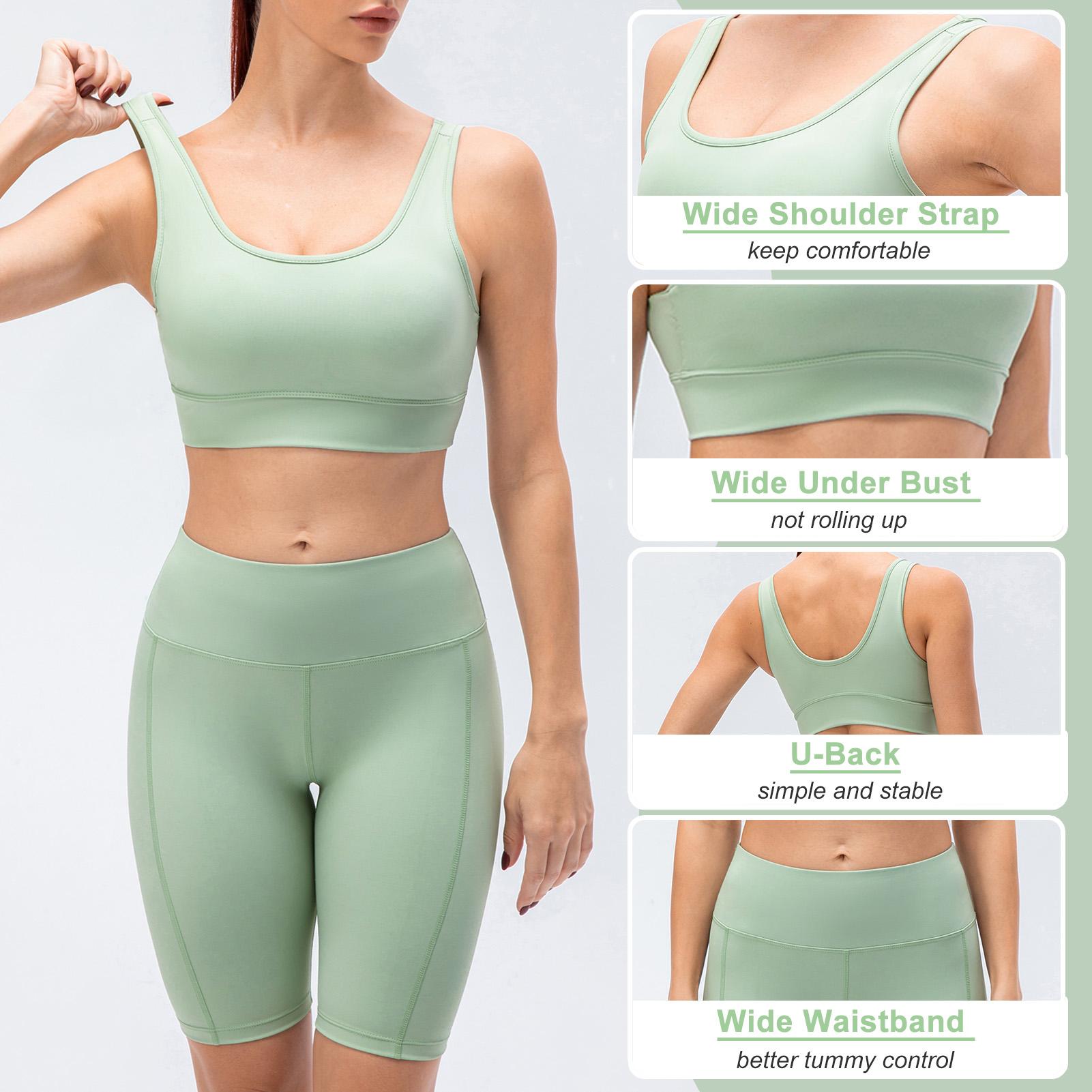 Bộ quần short áo ngực có đệm dành cho tập yoga, tập pilates, chạy bộ thoải mái thoáng khí