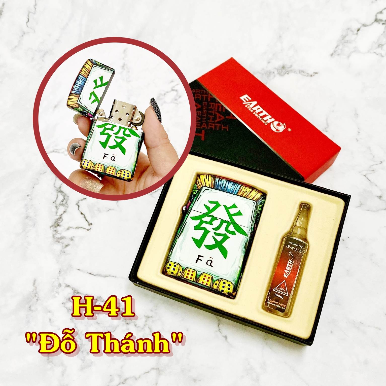 Hột Quẹt Bật Lửa phiên bản nhật hình chữ "Đỗ Thánh" H41 - xài xăng