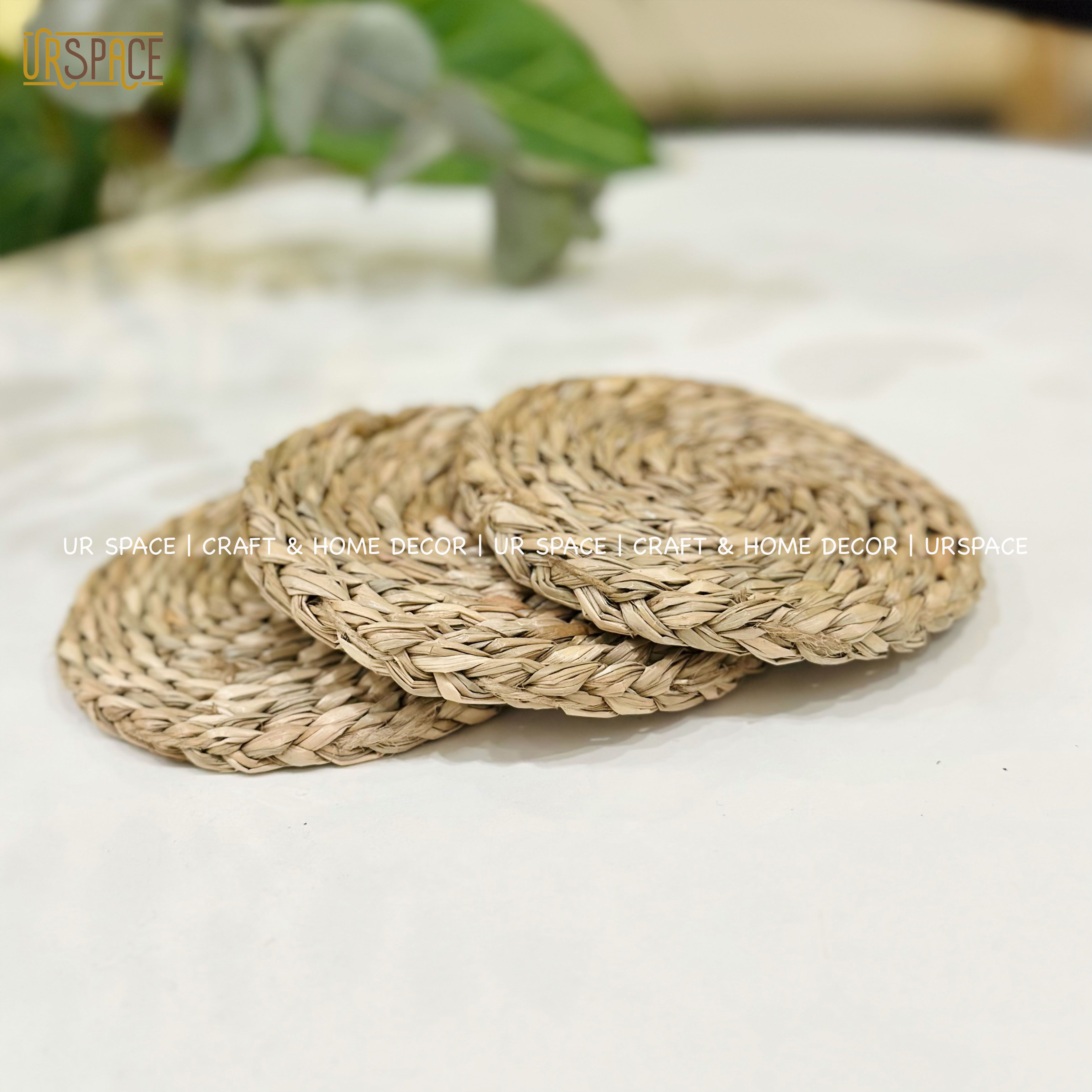 Tấm lót cói URSPACE hình tròn lót ly, chậu hoa trang trí decor / ROUND SEAGRASS PLACE MAT