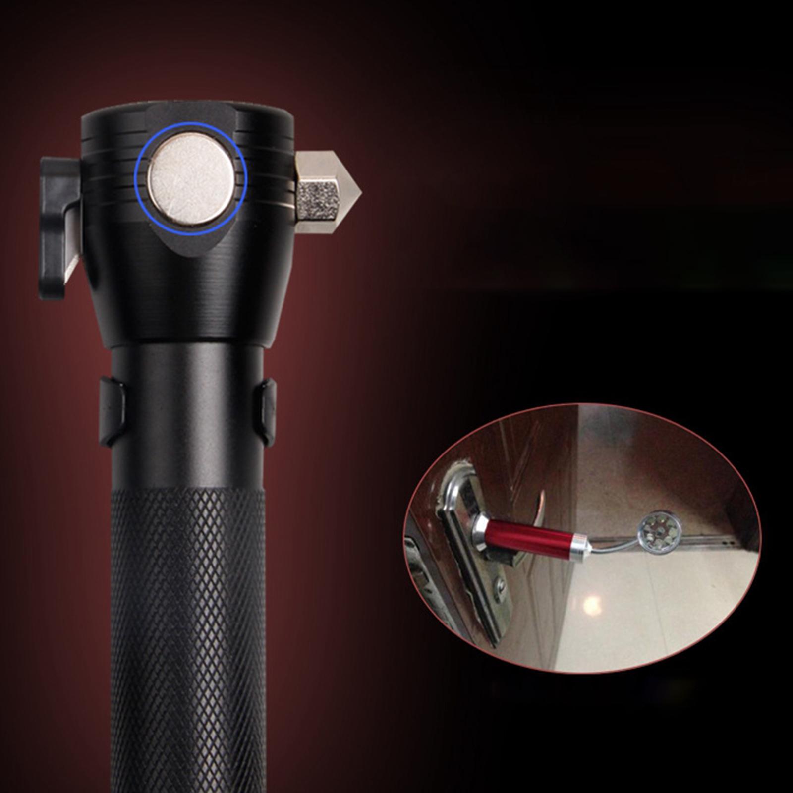 Outdoor Camping Hiking Emergency Light Solar Powered LED Flashlight Safety Hammer Torch Lights with Power Bank Magnet Survival Tool