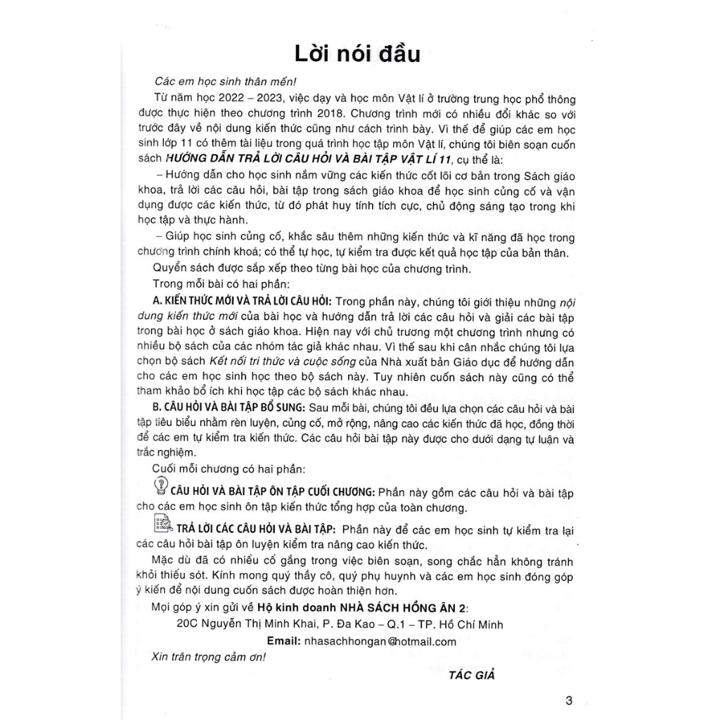 Hướng Dẫn Trả Lời Câu Hỏi Và Bài Tập Vật Lí 11 (Bám Sát SGK Kết Nối) - HA