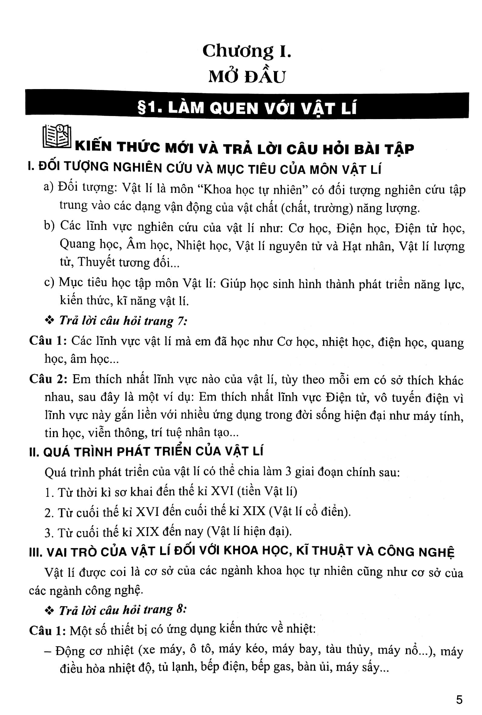 Hướng Dẫn Trả Lời Câu Hỏi Và Bài Tập Vật Lí 10 (Theo Chương Trình GDPT Mới) (Bám Sát SGK Kết Nối Tri Thức Với Cuộc Sống)