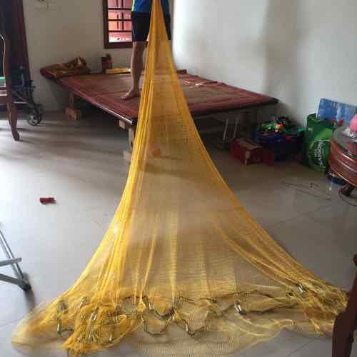 Chài Dù Thái vàng mắt lưới 1.8cm cao 2m5 nặng 2,5kg