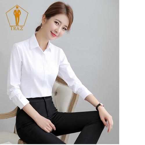ÁO SƠ MI NỮ TRẮNG DÀI TAY DÁNG SUÔNG, ÔM FORM VỪA CỰC XINH