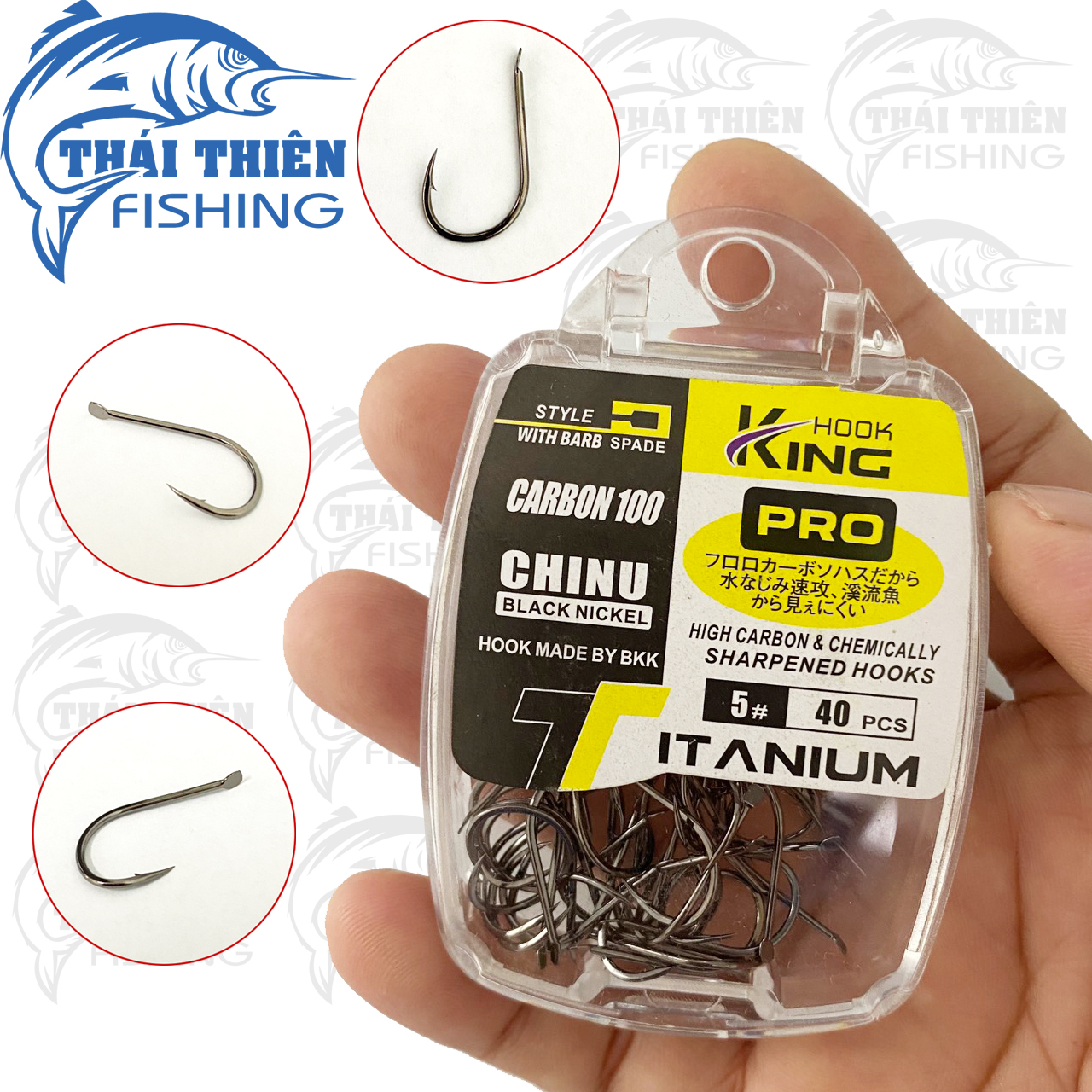 Lưỡi Câu Cá Chinu Pro Kinghook Titanium Carbon 100 Made By Bkk