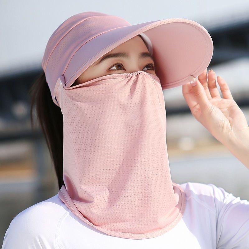 Mũ chống nắng thời trang nữ, mũ lưỡi trai vành rộng kèm khẩu trang che mắt chất liệu thông hơi cao cấp