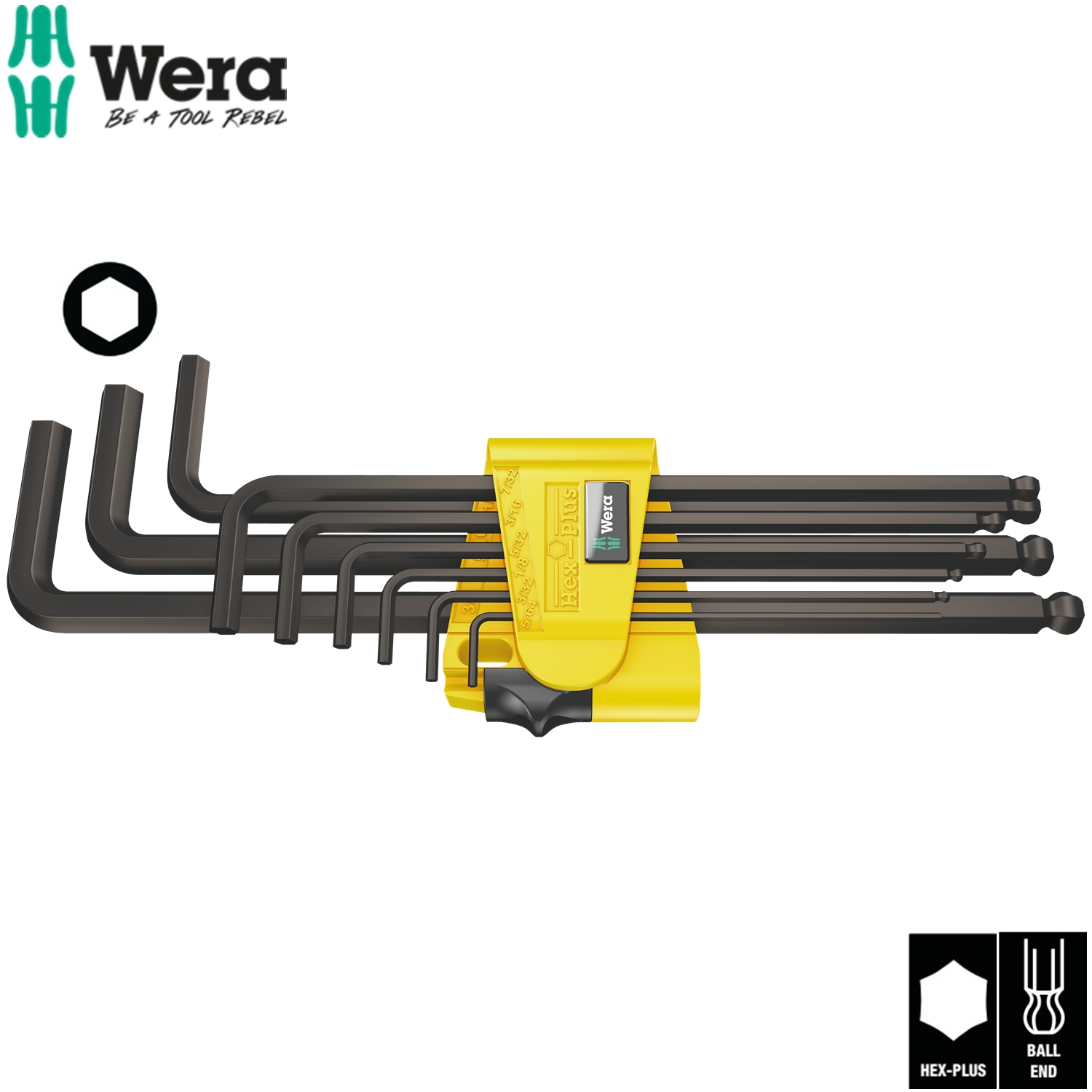 Bộ khóa lục giác hệ inch 950/9 Hex-Plus Imperial 1 SB, 9 cái, Wera 05133180001