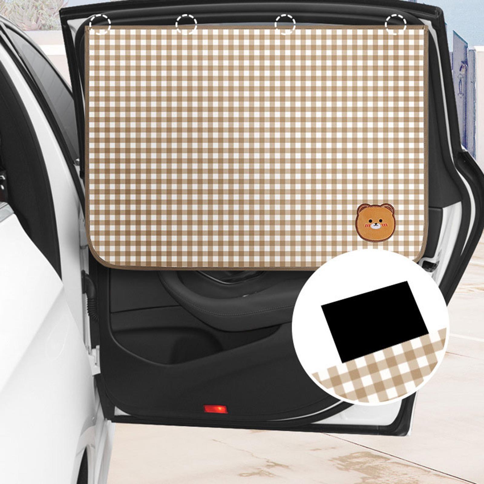 Automotive Side Sunshade Retractable Foldable Light Coffee