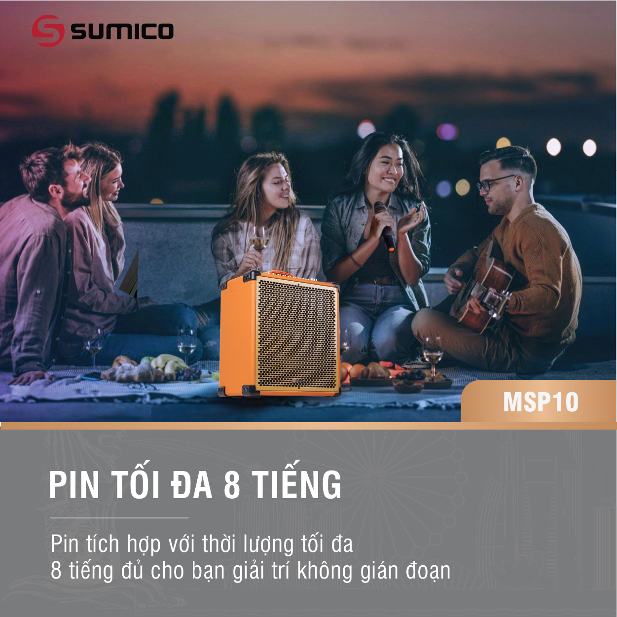 Loa Karaoke Di Dộng Sumico MSP10A - Hàng Chính Hãng