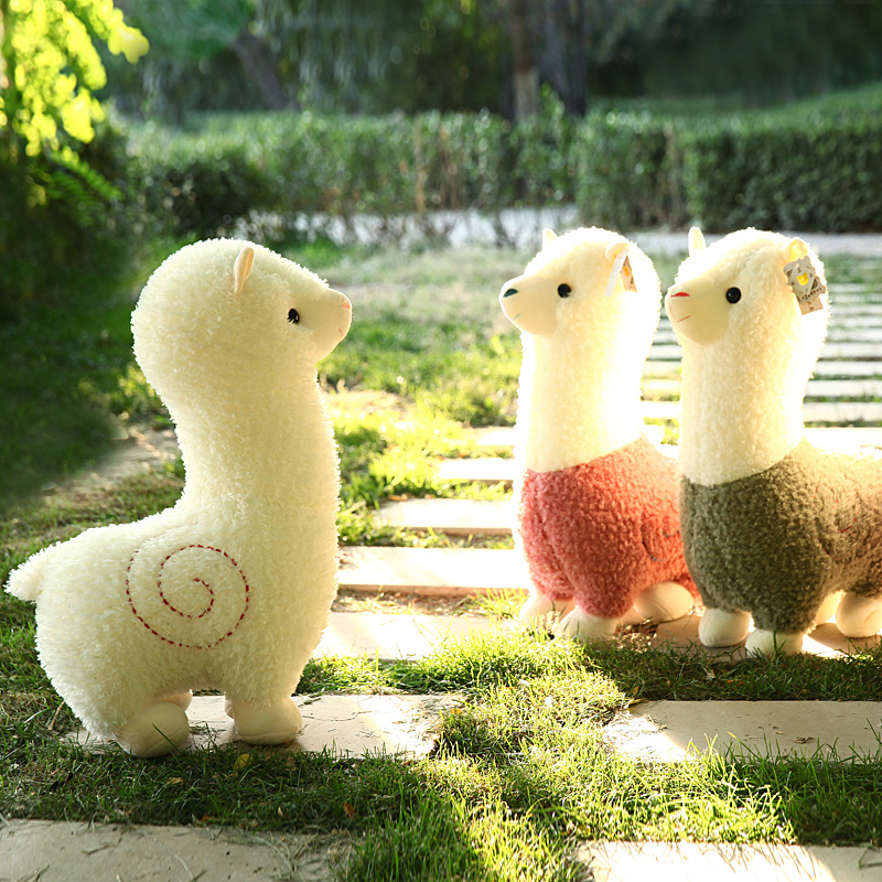 Gấu bông lạc đà alpaca dễ thương 2 màu hồng trắng kích thước từ 26-56cm