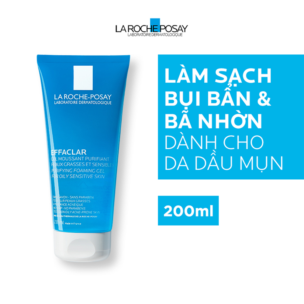 Bộ sản phẩm làm sạch sâu cho da dầu mụn La Roche-Posay (Effaclar Purifying Foaming Gel 200ml &amp; Micellar Water Ultra Sensitive Skin 50ml)