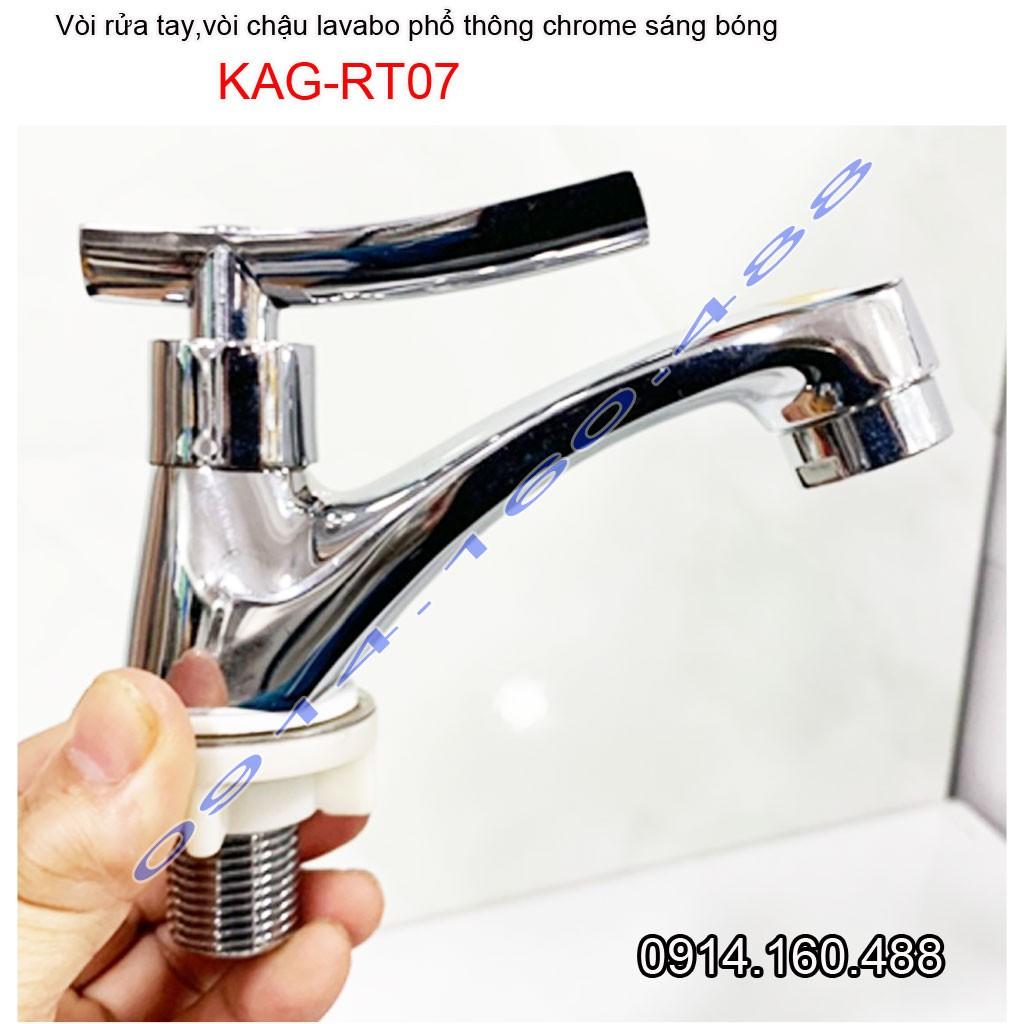 Vòi lavabo lạnh KAG-RT07, vòi chậu rửa mặt tay Kong gạt chome bóng nước mạnh sử dụng tốt siêu bền