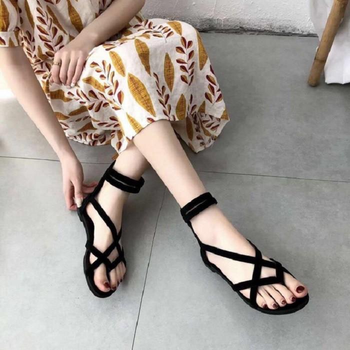 Giày Sandal Chiến Binh Cao Cổ Dây Kéo Xỏ Ngón