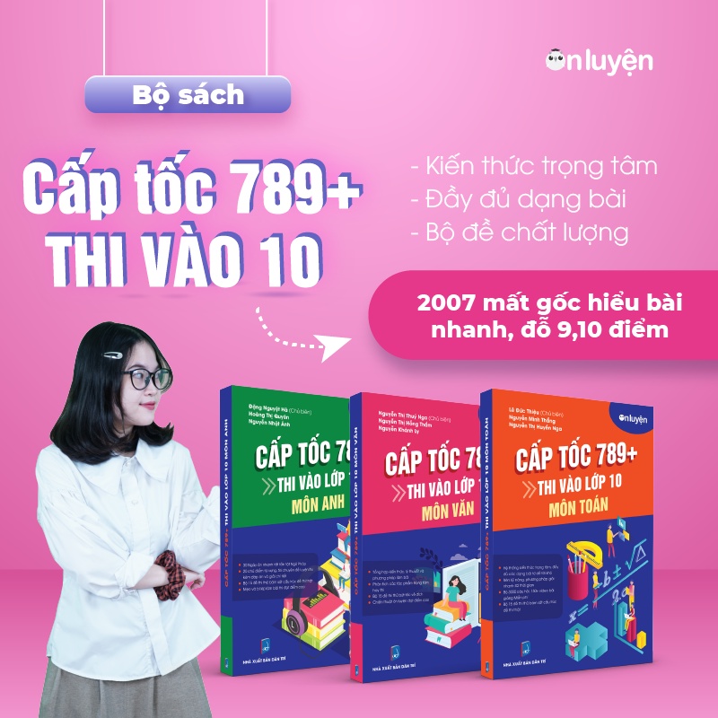 Sách thi vào 10 - Combo 2 cuốn Cấp tốc 789+ môn Toán, Anh