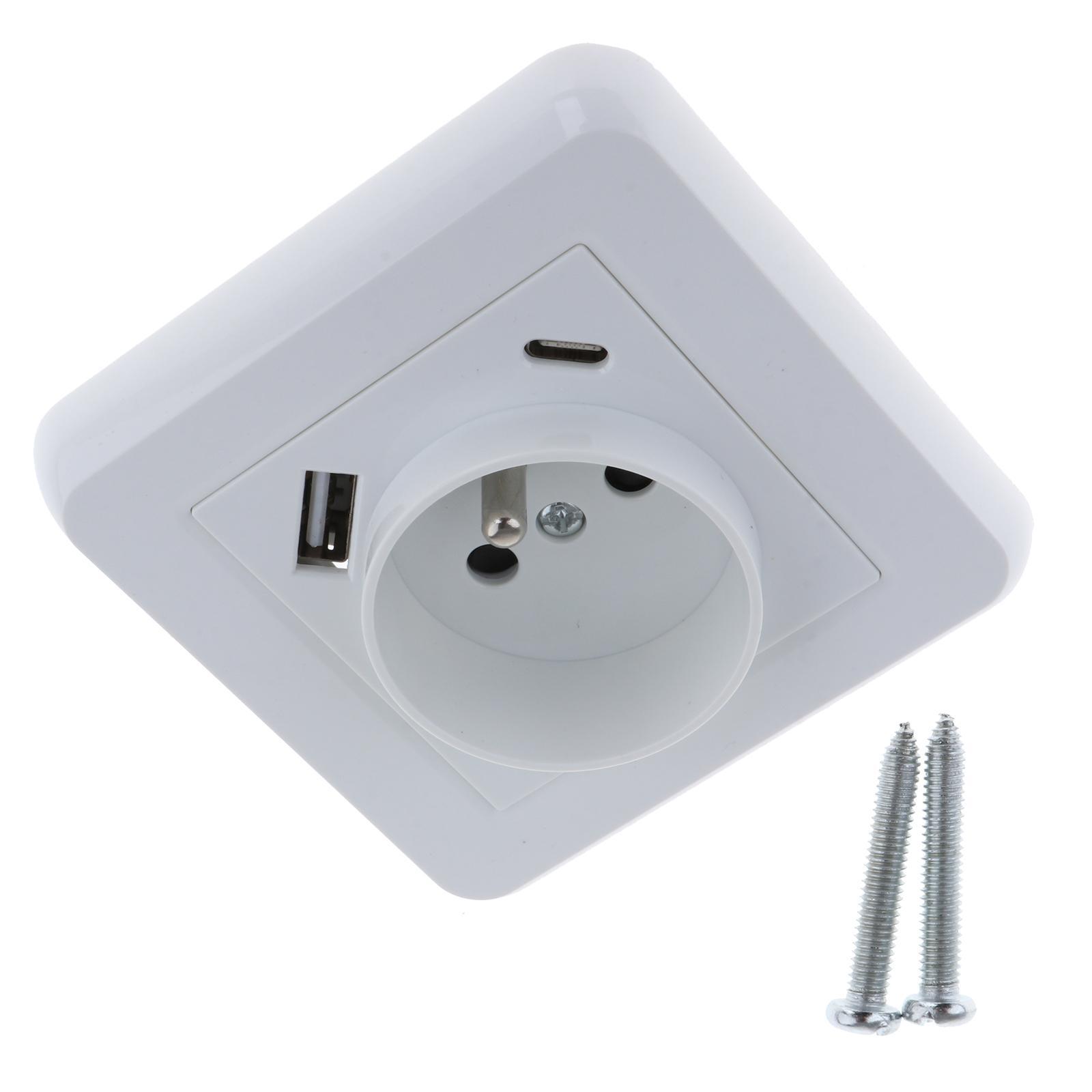 Wall Mounted Socket Square Panel European Plug Socket Widely Used for Home