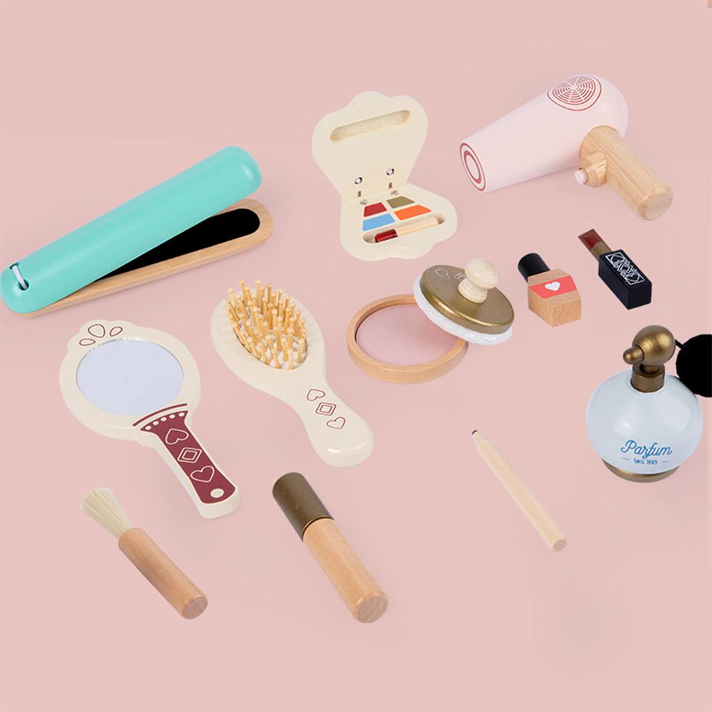 Makeup Kit Simulation Nail Polish Blush Comb Assorted Wooden Cosmetic Set