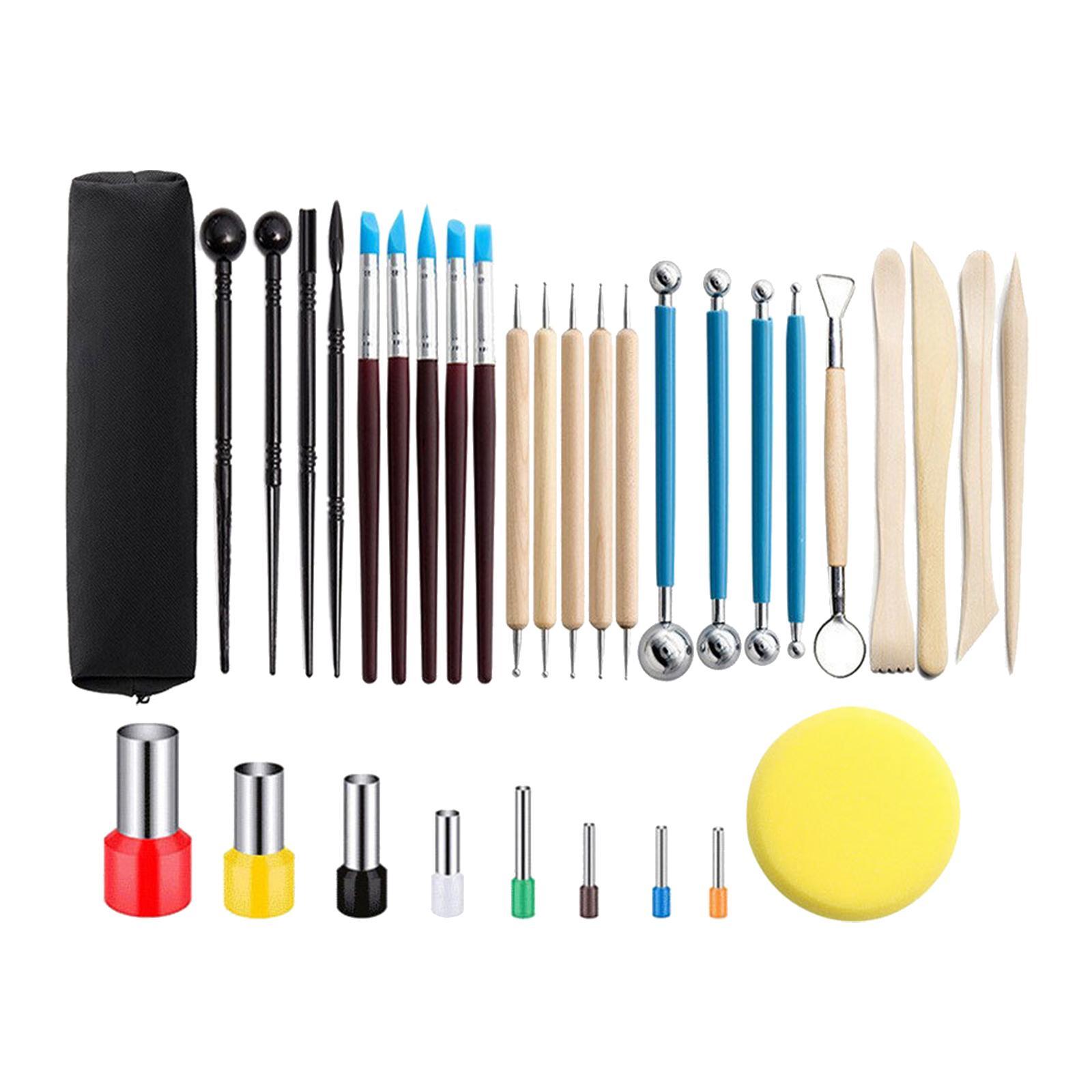 33Pcs Clay Tools DIY Modeling Scraping Engraving Embossing Cutting Ceramics Clay Sculpting Tools Clay Carving Tool Set for Adults Kids,