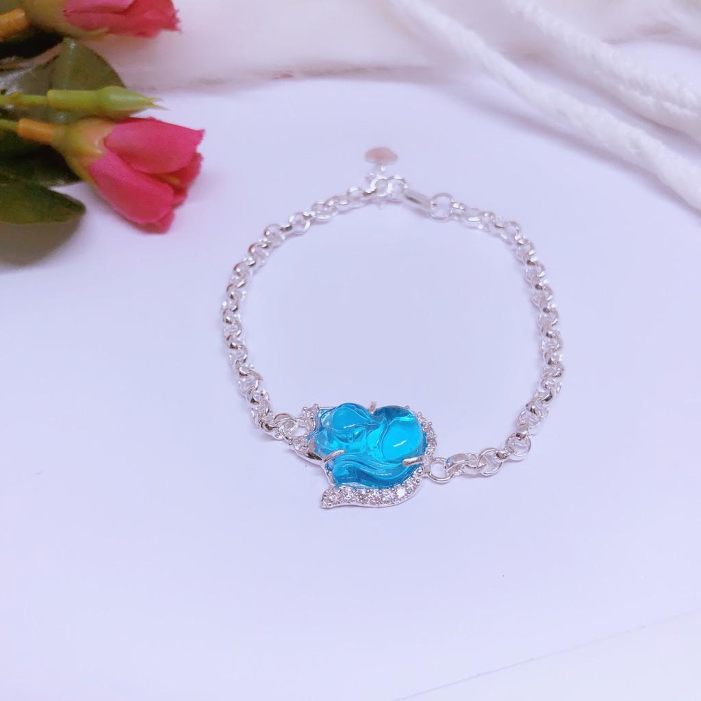 Lắc tay hồ ly dây xích bạc ta -