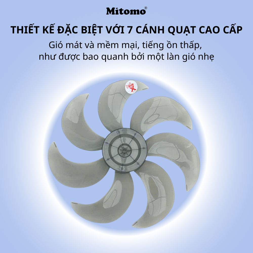 Quạt đứng cao cấp Mitomo FCE-60AE MAX – Điều khiển phím cơ, 3 tốc độ gió hàng chính hãng