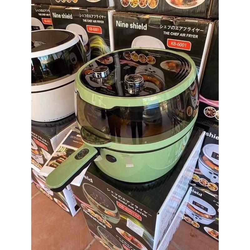 Nồi chiên không dầu 8L NINE SHIELD Có kính trong Suốt có tay đảo tự động cao cấp bảo hành 1 năm shop Movava NCKD8L