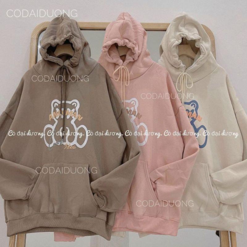 Áo hoodie unisex nam nữ form rộng chất nỉ ngoại cao cấp dày dặn in hình gấu thời trang hàn