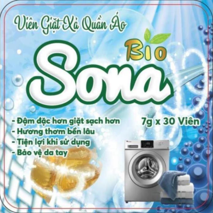 Viên Giặt Tẩy Quần Áo 2 in 1 SONA, Viên Nước Giặt Xả Quần Áo Siêu Sạch