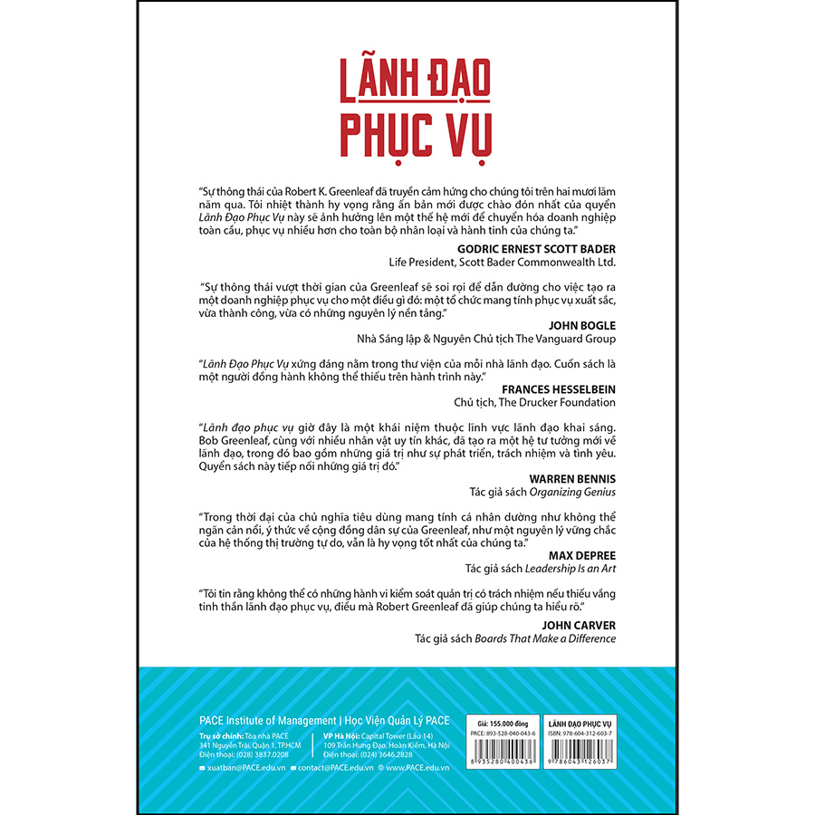 Lãnh Đạo Phục Vụ (Servant Leadership) - Robert K. Greenleaf - PACE Books