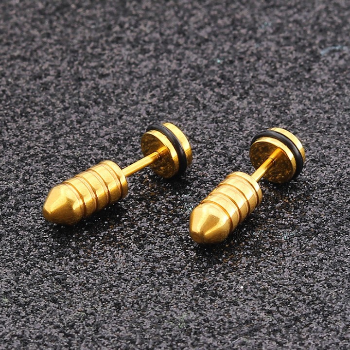Bông Tai Nam Hình Ốc Vít Chất Liệu Thép Titan Không Rỉ TT 1692 - 1 Cặp