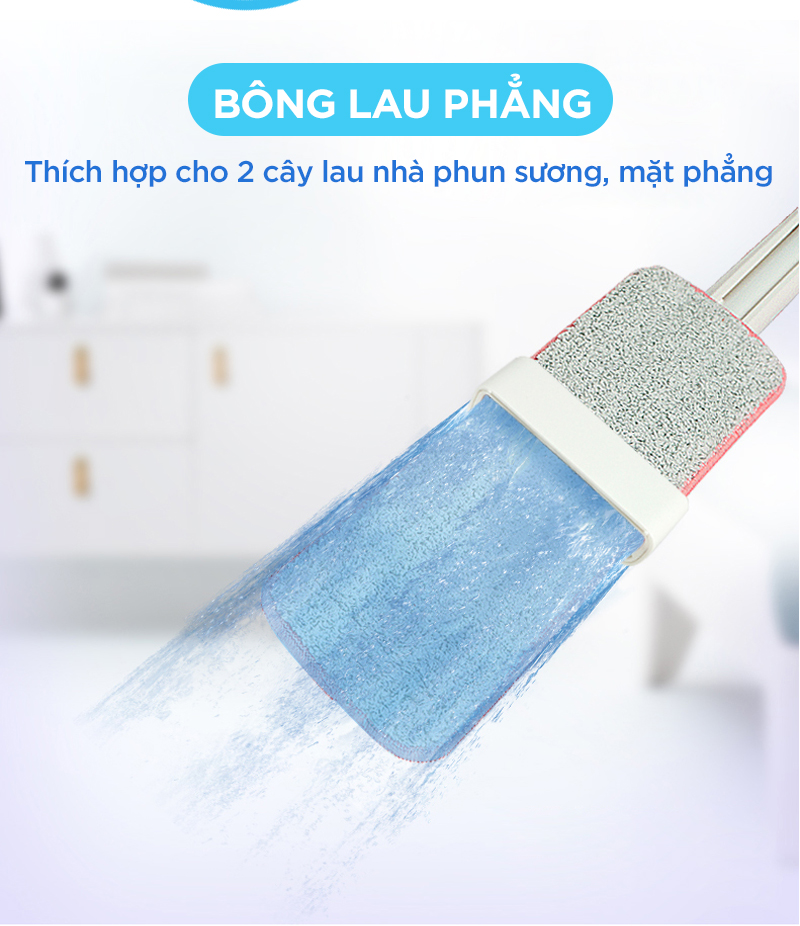 Bông Lau Thay Thế MyJae Đài Loan Sợi Fiber Cho Cây Lau Nhà Tự Vắt Kháng Khuẩn Và Cây Lau Nhà Phun Sương 33.5cm x 10.5cm