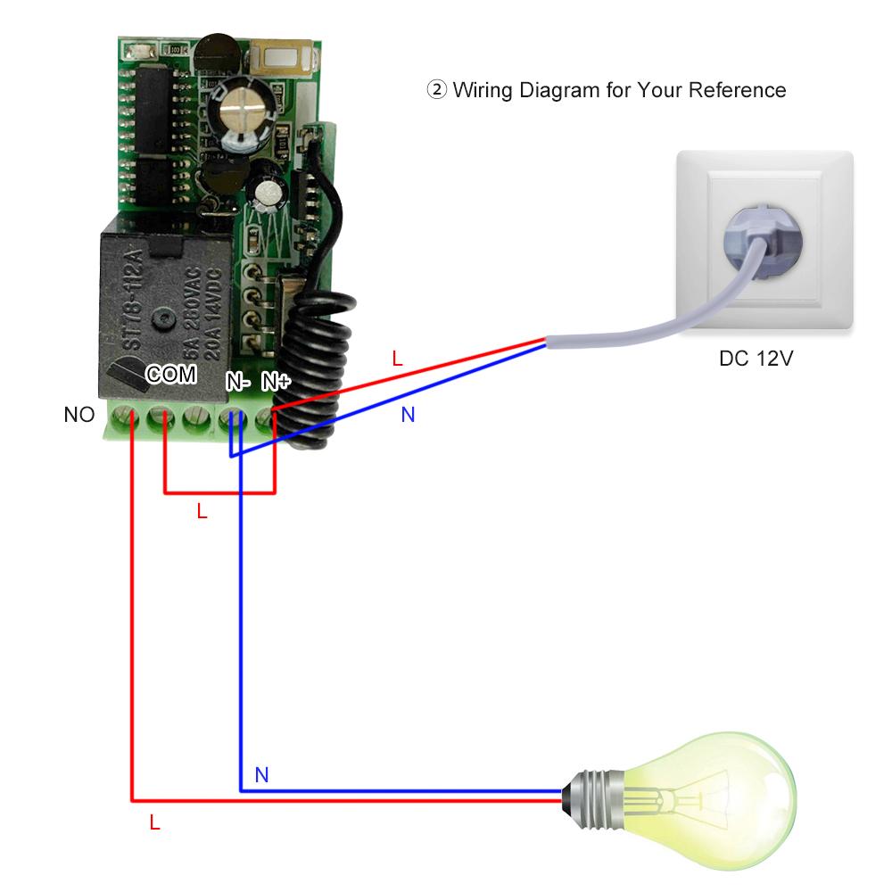 433Mhz DC 12V Universal RF Remote Control Switch Relay Receiver Module Mini 1CH Wireless Control Switch + 5PCS RF 433 Mhz Transmitter Remote Controls For Household Appliances Electronic Lock Control 1527 Chip