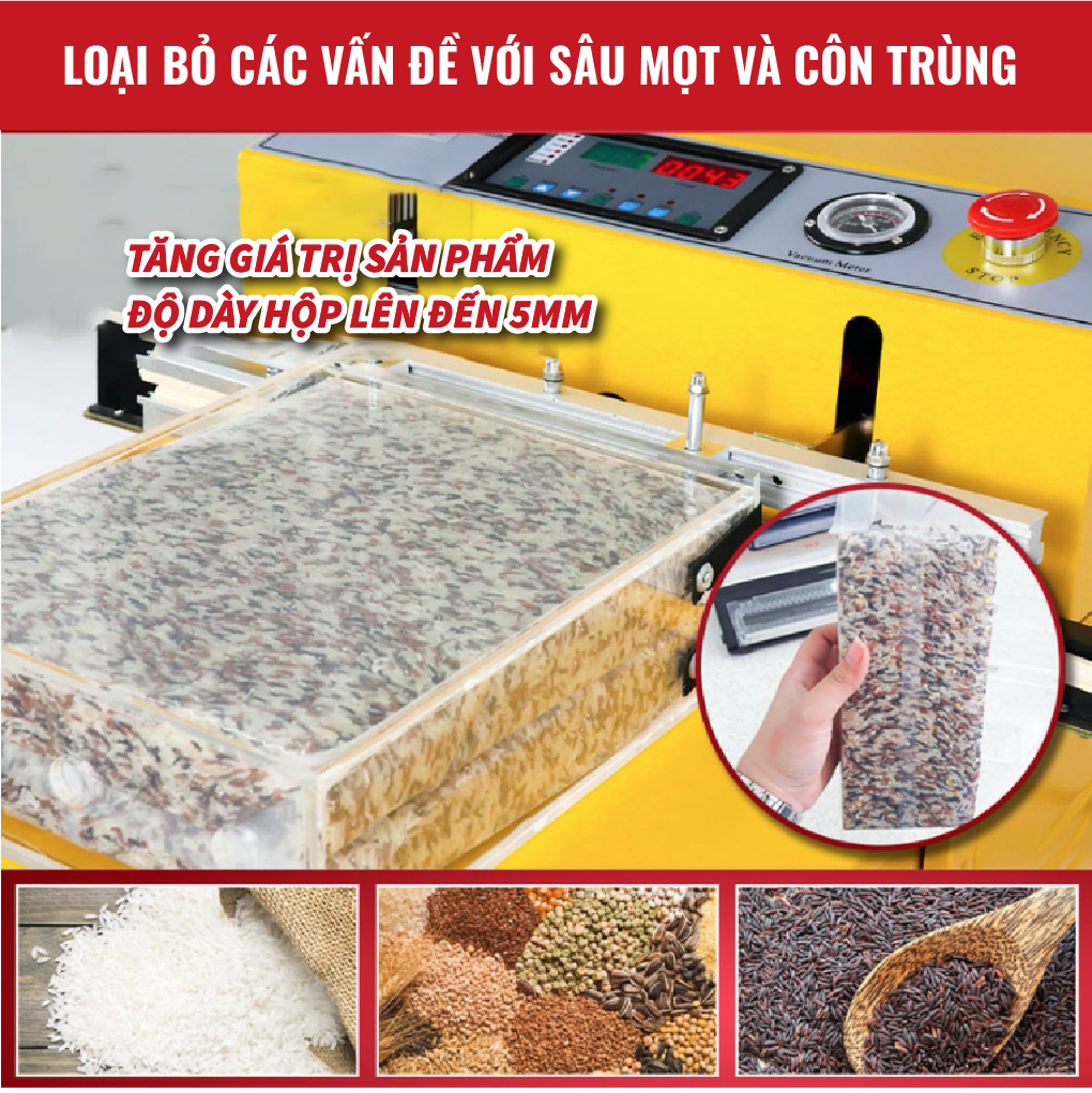 Hộp Định Hình Gạo RB5000. Chế Tạo Từ Nhựa Acrylic Đặc Biệt Dày Dặn Và Cứng Cáp, Chịu Được Lực Tác Động Cao Từ Bên Ngoài.