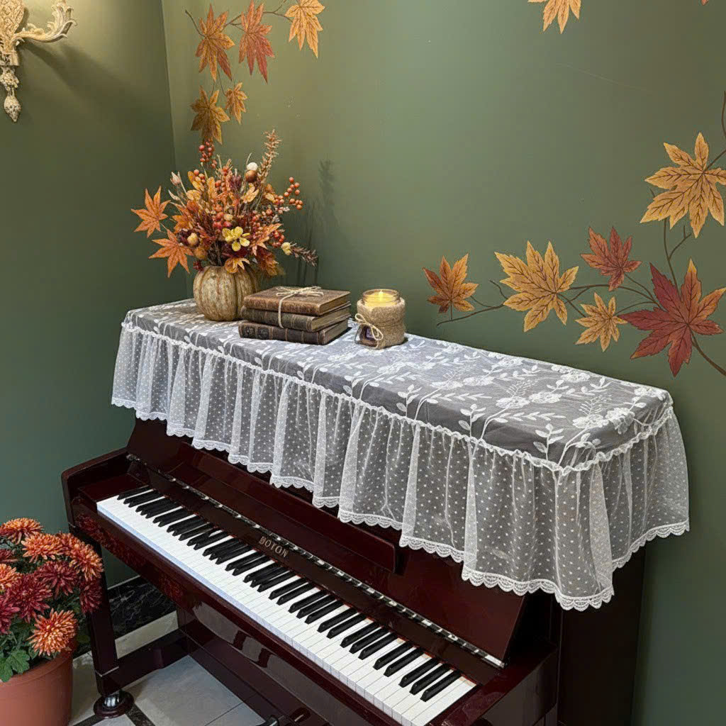 Khăn phủ đàn piano cơ đàn piano điện tử 88 phím cổ điển sang trọng trang trí noel giáng sinh Tết năm mới sinh nhật - Hàng chính hãng