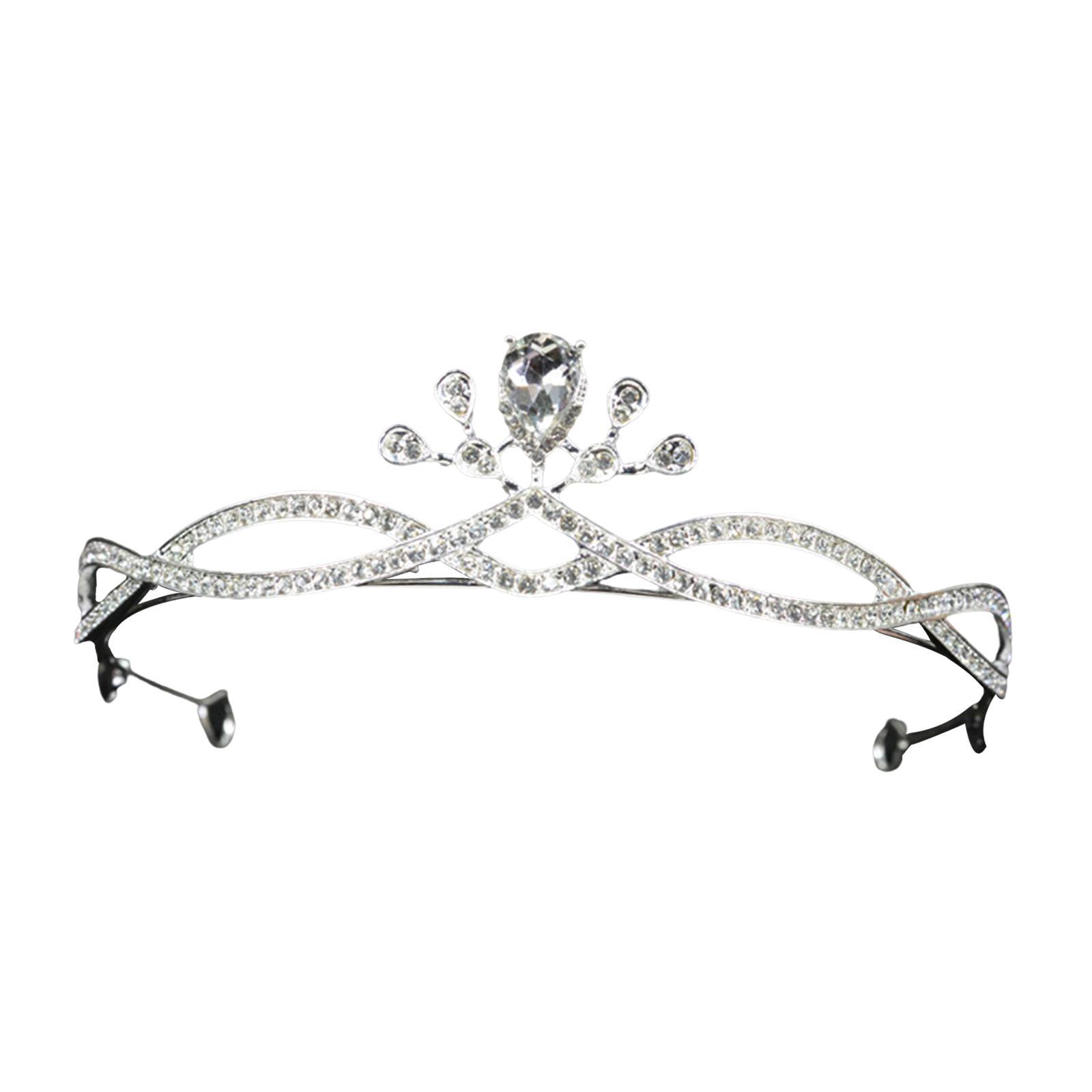 Crystal Rhinestone Queen Bride Tiara Crown for Women Girls Headdress Vintage Bridal Birthday Prom Wedding Tiaras and Crowns Hair Jewelry Accessories