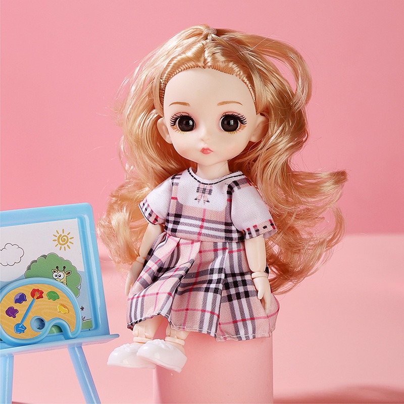 Đồ chơi búp bê 23 khớp xinh xắn cao 17cm dễ dàng cử động, đồ chơi dễ thương cho bé gái
