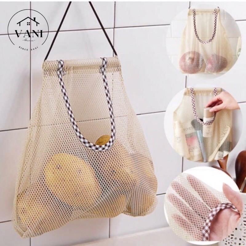 Túi Lưới Treo Tường Đựng Rau Củ Quả, Hành Tỏi, Mỹ Phẩm- Túi Lưới Treo Nhà Bếp