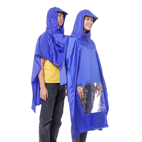 Áo Mưa 2 Đầu Vải Dù Kính Đèn Không Thấm Nước